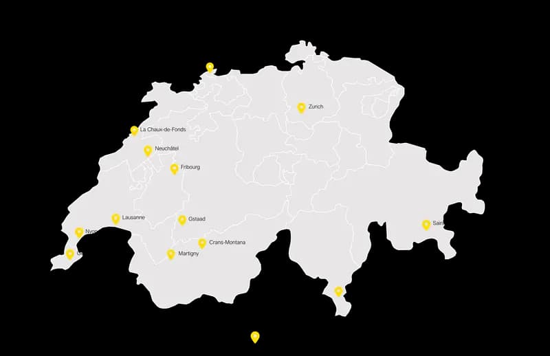Karte der GPA-Standorte in der Schweiz